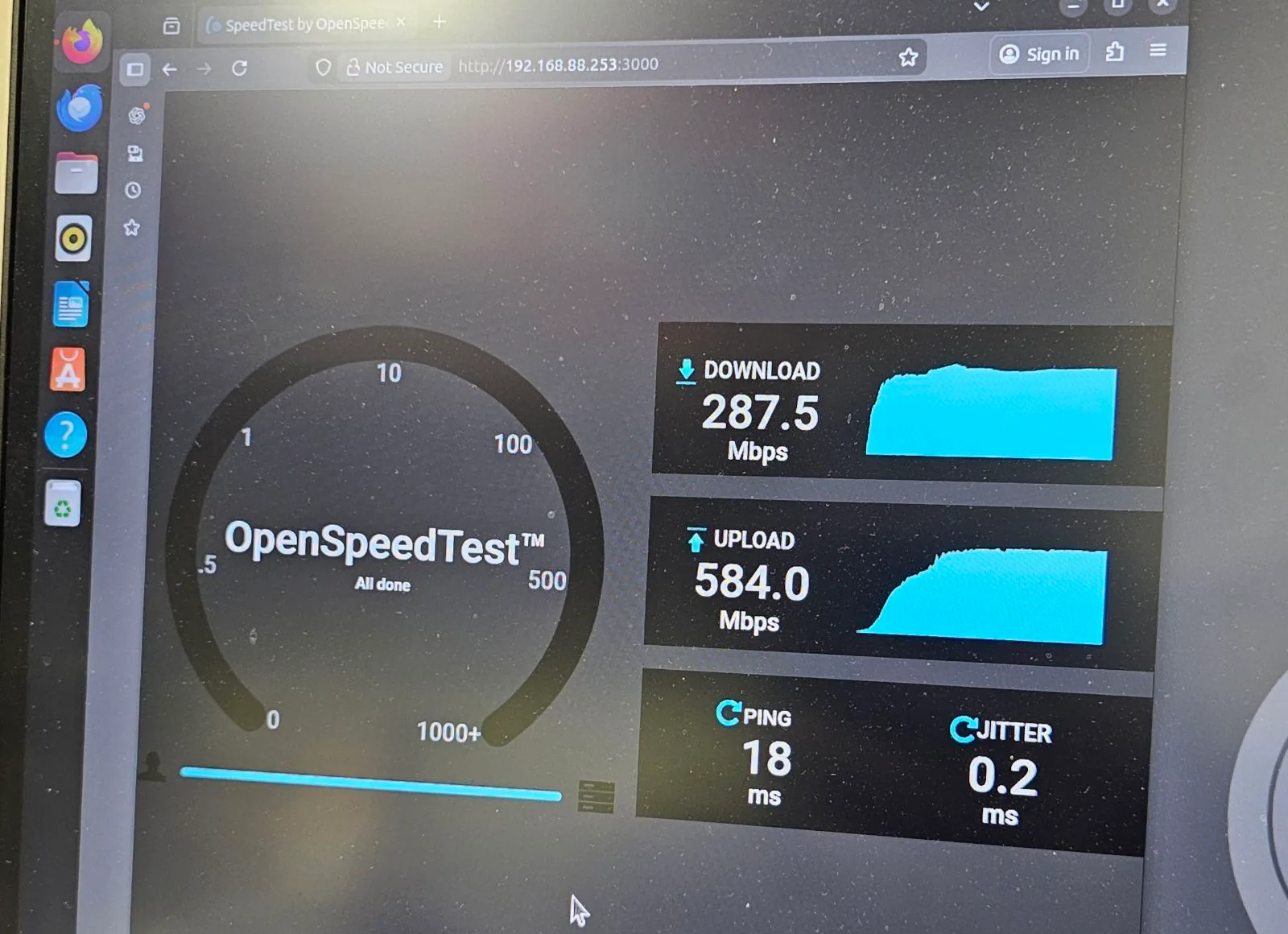 584 Mbps upload — a lab breakthrough for the class